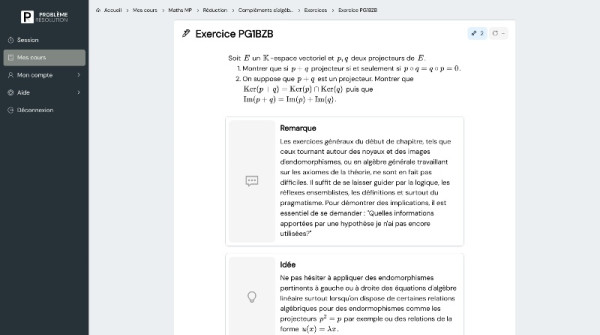 Consultation d'une correction détaillée